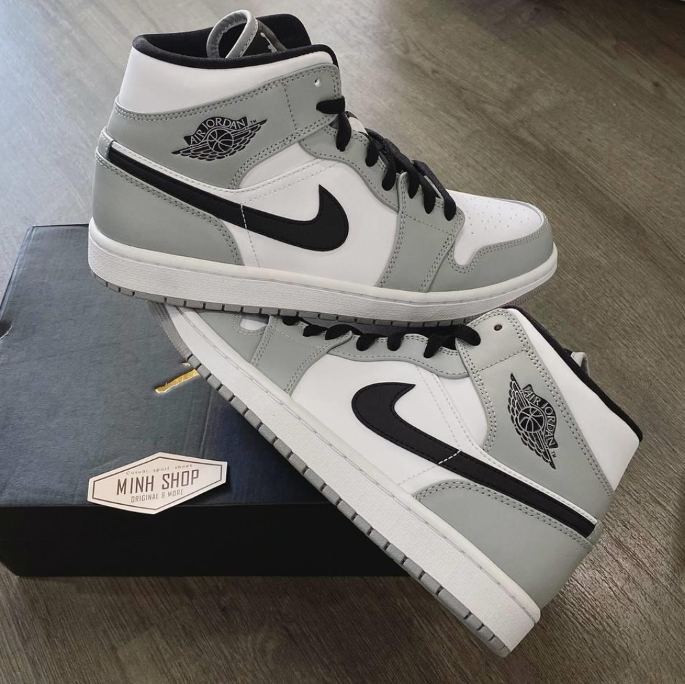 Air Jordan 1 Mid Shoes Grey Best Sneakers For Men's Women's New Hot Trend 2024